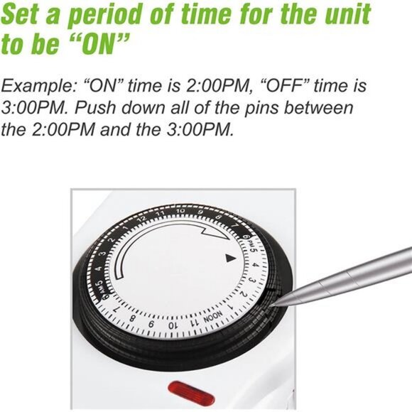 8 Outlet Surge Protector with Mechanical Timer - White - Picture 1 of 6